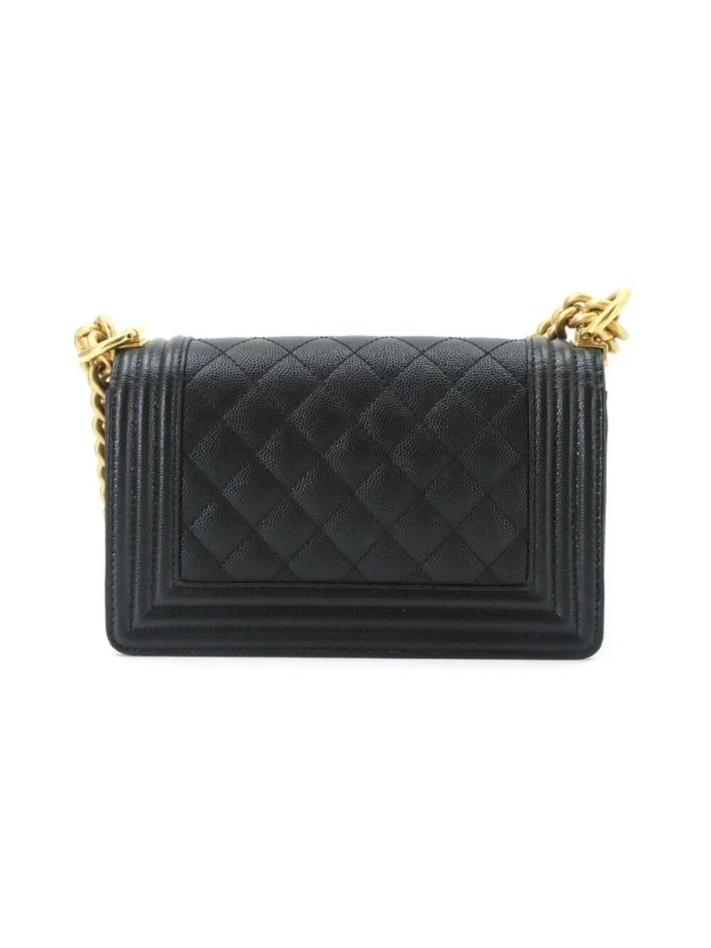 Chanel Boy Small Chain Shoulder Bag Caviar Leather Black